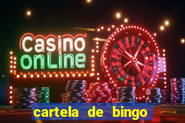 cartela de bingo pra imprimir