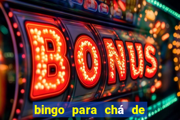 bingo para chá de bebê para imprimir grátis