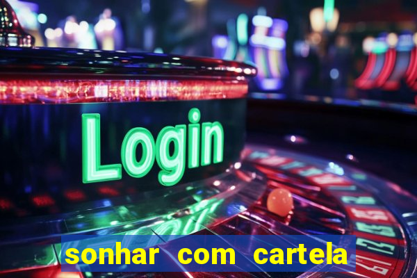 sonhar com cartela de bingo